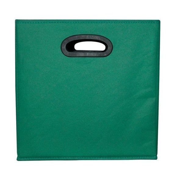 School Smart COLLAPSIBLE FABRIC BINS WITH OVAL GROMMET -GREEN 1475344